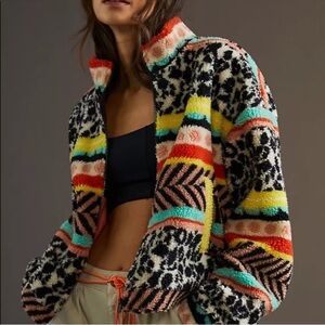 Anthropologie Multicolor Teddy Jacket